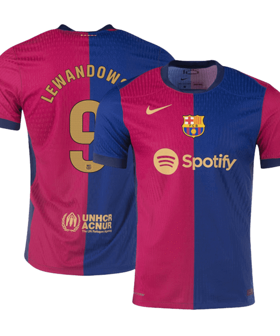 Barcelona LEWANDOWSKI #9 Home Jersey Authentic