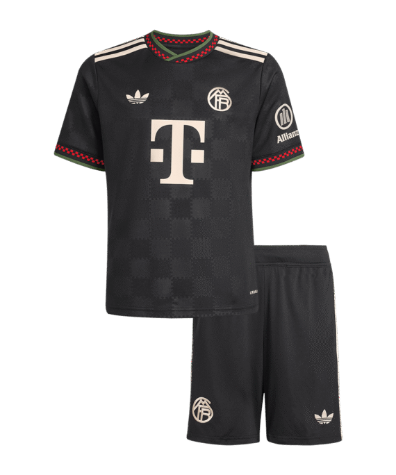 Kid's Bayern Munich Third Away Soccer Jersey Kit(Jersey+Shorts) 25/26 Black