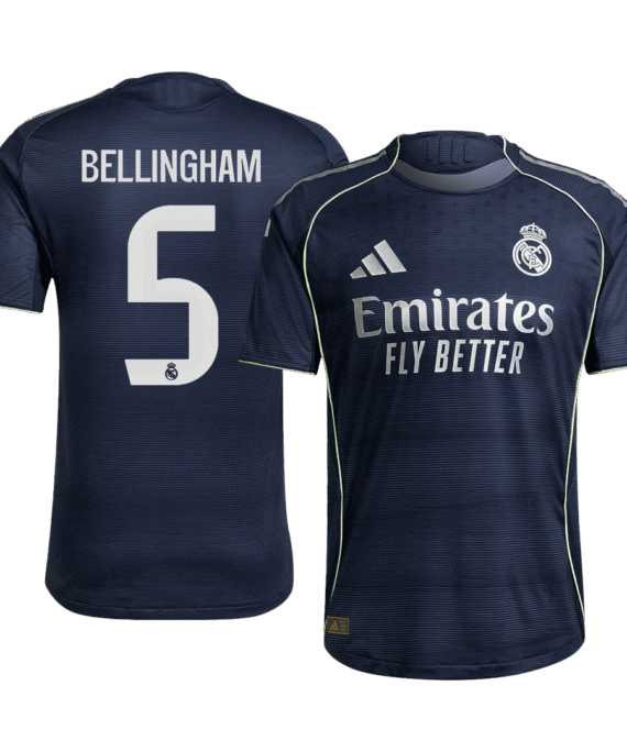 Real Madrid BELLINGHAM #5 Away Soccer Jersey Authentic 2025/26