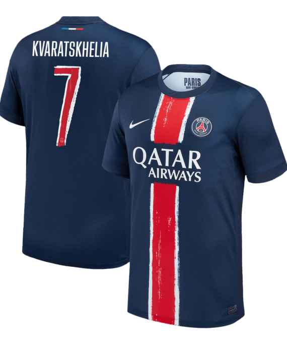 PSG KVARATSKHELIA #7 Home Soccer Jersey - UCL Edition