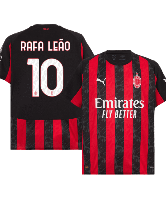 RAFA LEÃO #10 AC Milan Home Soccer Jersey 2025/26 Red&Black