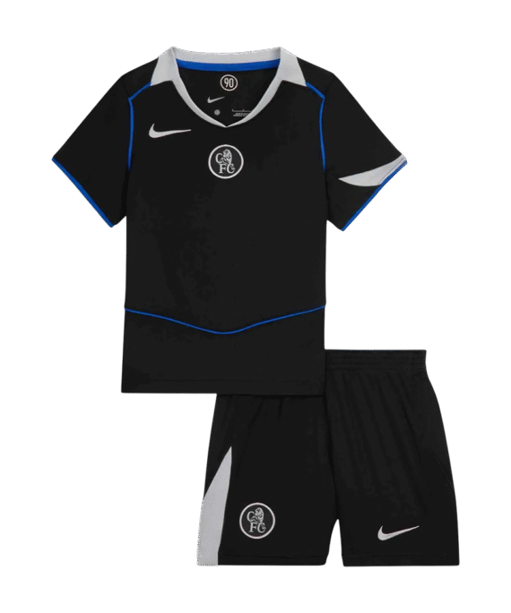 Kid's Chelsea Third Soccer Jersey Kit(Jersey+Shorts) 25/26 Black