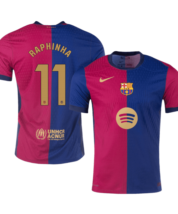 Barcelona RAPHINHA #11 Home Soccer Jersey Authentic -(Spotify Logo Without Text)