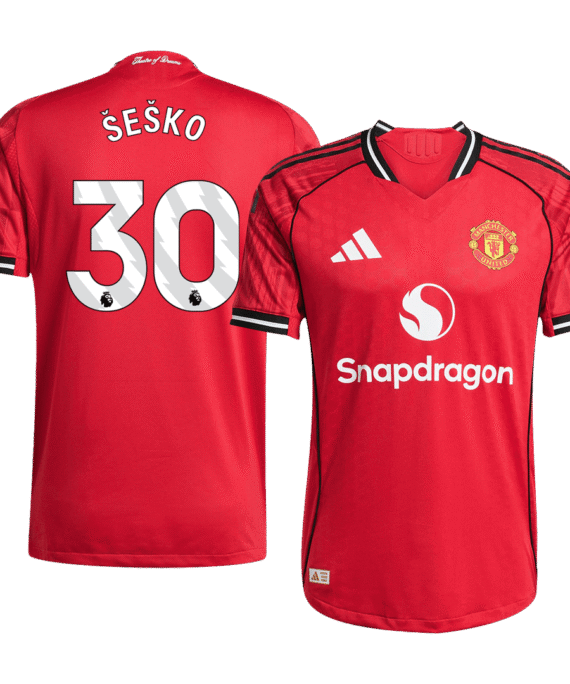 ŠEŠKO #30 Authentic Manchester United Home Soccer Jersey 2025/26 Red