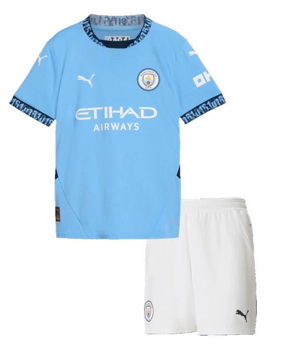 Manchester City Home Jersey Kit Kids(Jersey+Shorts)