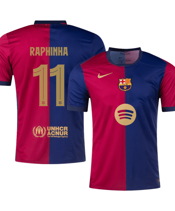 Barcelona RAPHINHA #11 Home Soccer Jersey - UCL Edition(Spotify Logo Without Text)