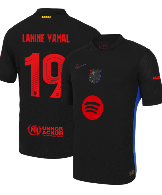 Barcelona LAMINE YAMAL #19 Away Soccer Jersey Authentic - UCL(Spotify Logo Without Text)