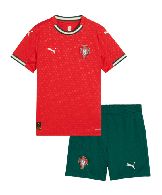 Portugal Home Soccer Jersey Kit 2025 Kids(Jersey+Shorts)