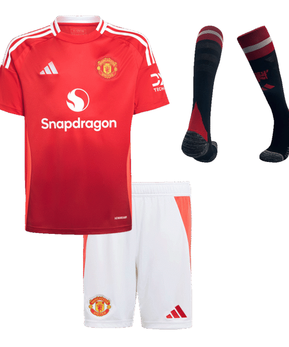 Manchester United Home Jersey Kit Kids(Jersey+Shorts+Socks)