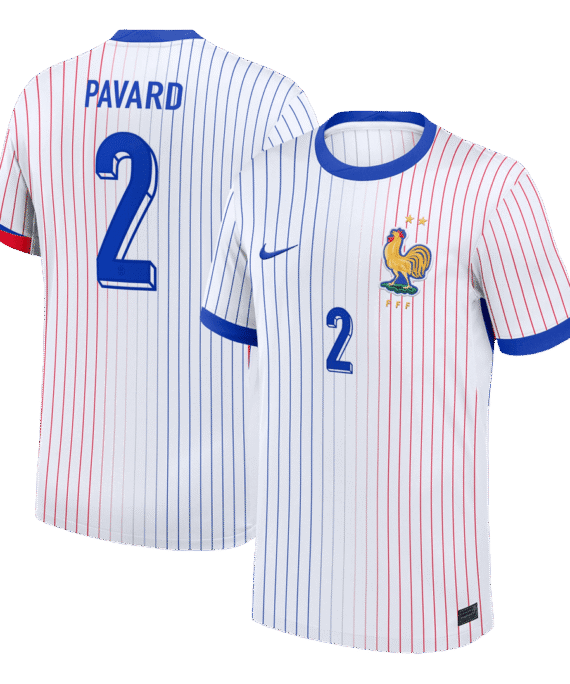 PAVARD #2 France Euro Away Soccer Jersey White
