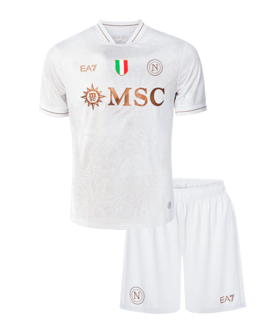 Kid's 25/26 Napoli Away Kit(Jersey+Shorts) White