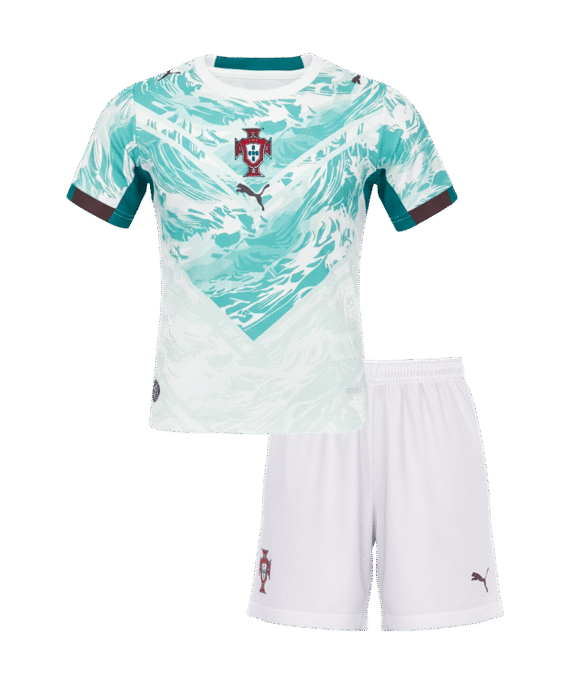 Kid's Portugal Away Soccer Jersey Kit(Jersey+Shorts) World Cup 2026 White