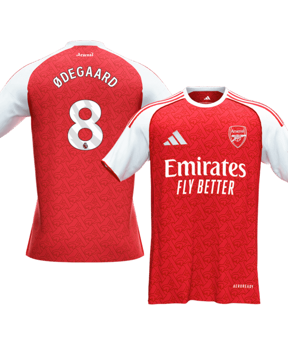 ØDEGAARD #8 Arsenal Home Soccer Jersey 2025/26 Red