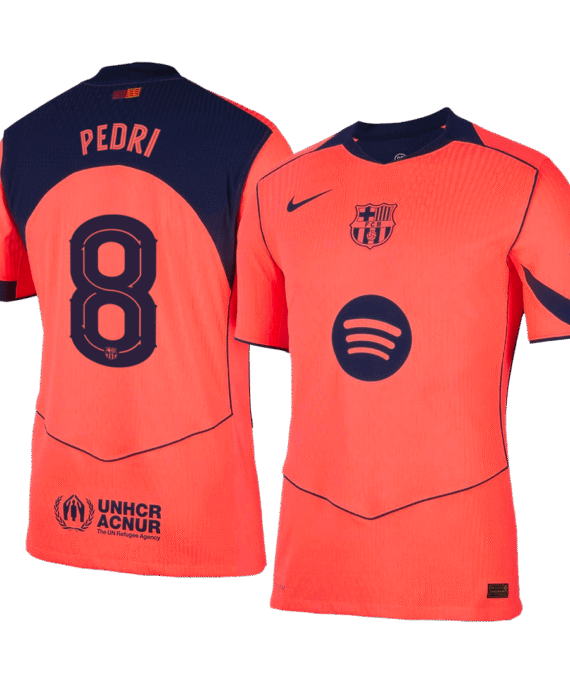 PEDRI #8 Authentic Barcelona Third Away Soccer Jersey 25/26 Orange- UCL