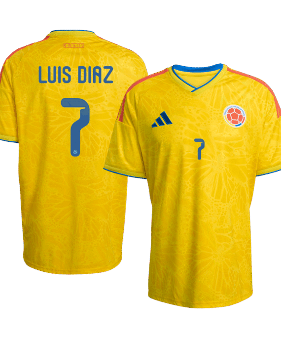 LUIS DíAZ #7 Colombia Home Soccer Jersey World Cup 2026 Yellow