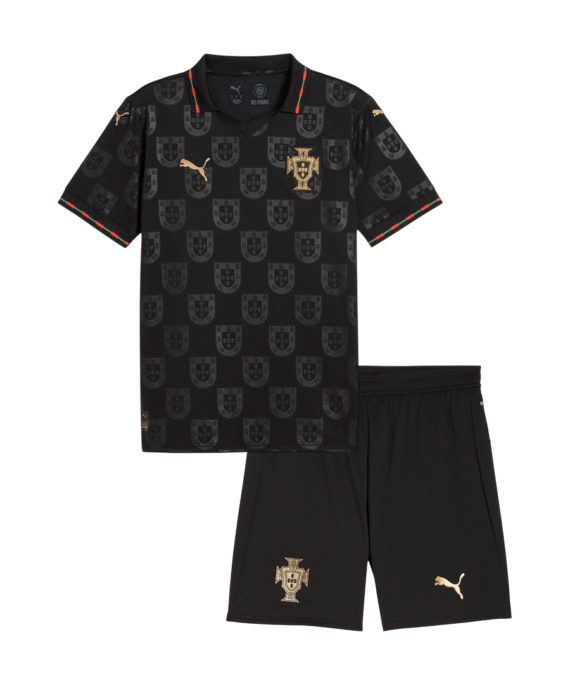 Kid's Portugal Special Edition Soccer Jersey Kit(Jersey+Shorts) World Cup 2026 Black