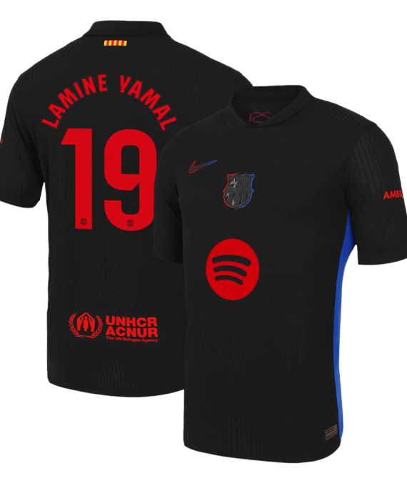 Barcelona LAMINE YAMAL #19 Away Soccer Jersey Authentic - Spotify Logo Without Text
