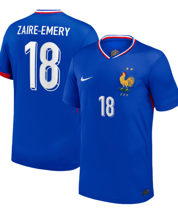 ZAIRE-EMERY #18 France Euro Home Soccer Jersey Blue