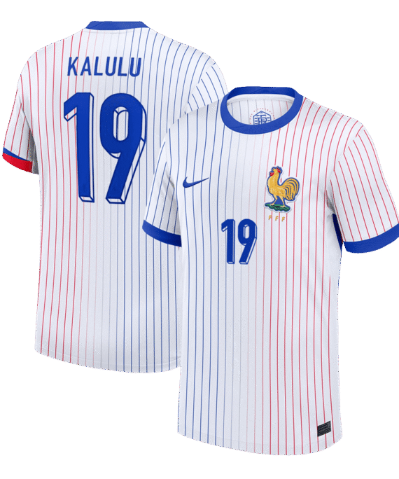KALULU #19 France Euro Away Soccer Jersey White
