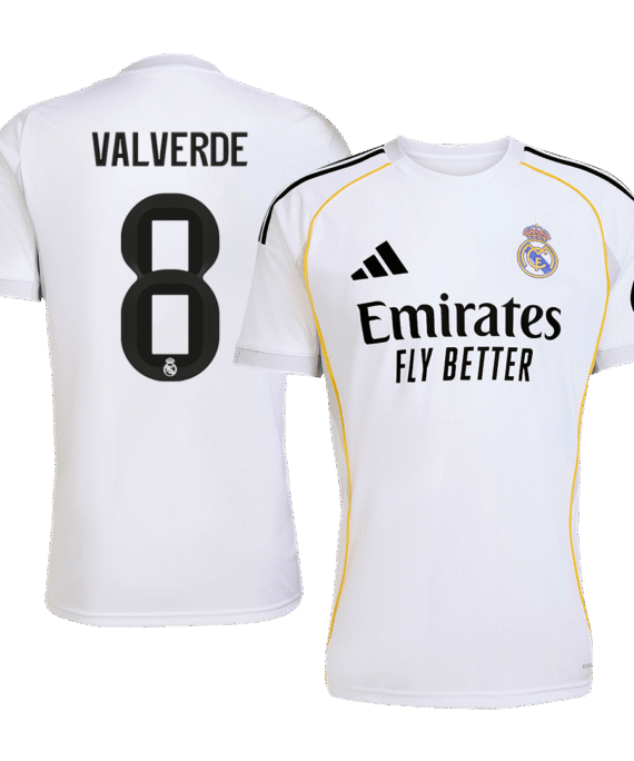 Real Madrid VALVERDE #8 Home Soccer Jersey 2025/26