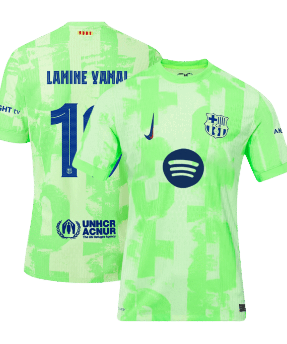 Barcelona LAMINE YAMAL #19 Third Away Soccer Jersey Authentic- UCL(Spotify Logo Without Text)