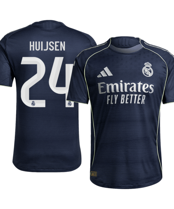 Real Madrid HUIJSEN #24 Away Soccer Jersey Authentic 2025/26
