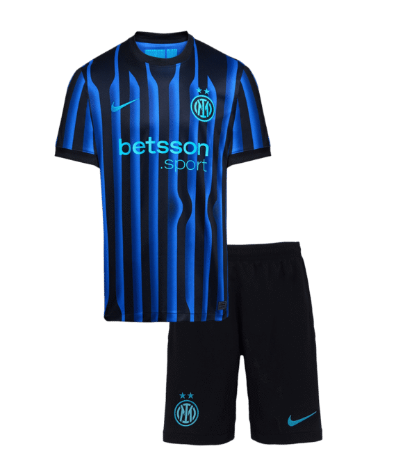 Inter Milan Home Soccer Jersey Kit 2025/26 Kids(Jersey+Shorts)