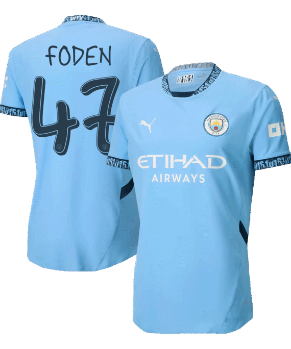 Manchester City FODEN #47 Home Jersey Authentic - UCL Edition