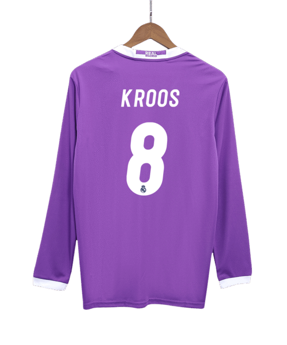Real Madrid KROOS #8 Away Soccer Jersey Retro 2016/17 - Long Sleeve