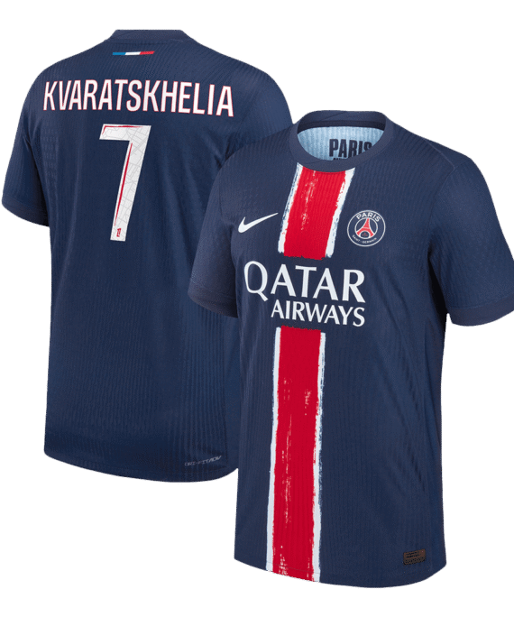 PSG KVARATSKHELIA #7 Home Soccer Jersey Authentic