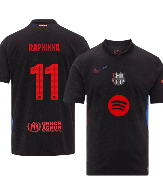 Barcelona RAPHINHA #11 Away Jersey - UCL Edition (Spotify Logo Without Text)
