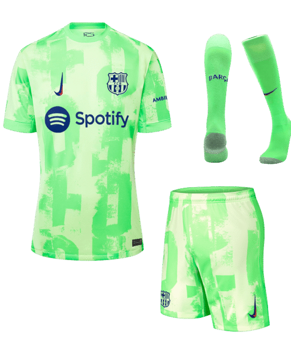 Barcelona Third Away Soccer Jersey Kit (Jersey+Shorts+Socks)
