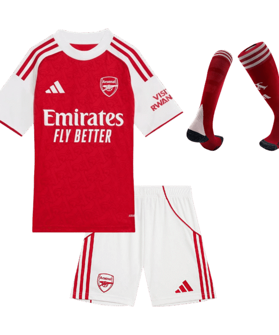 Kid's Arsenal Home Soccer Jersey Kit(Jersey+Shorts) 2025/26 Red