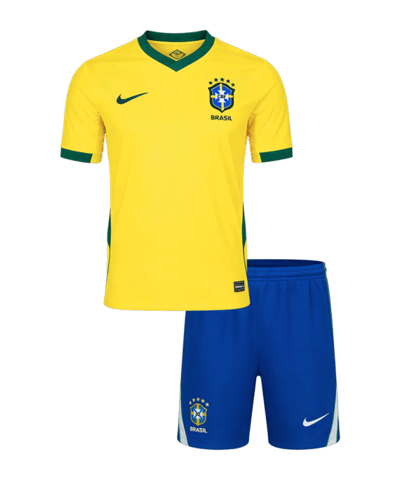 Kid's Brazil Home Soccer Jersey Kit(Jersey+Shorts) World Cup 2026 Yellow