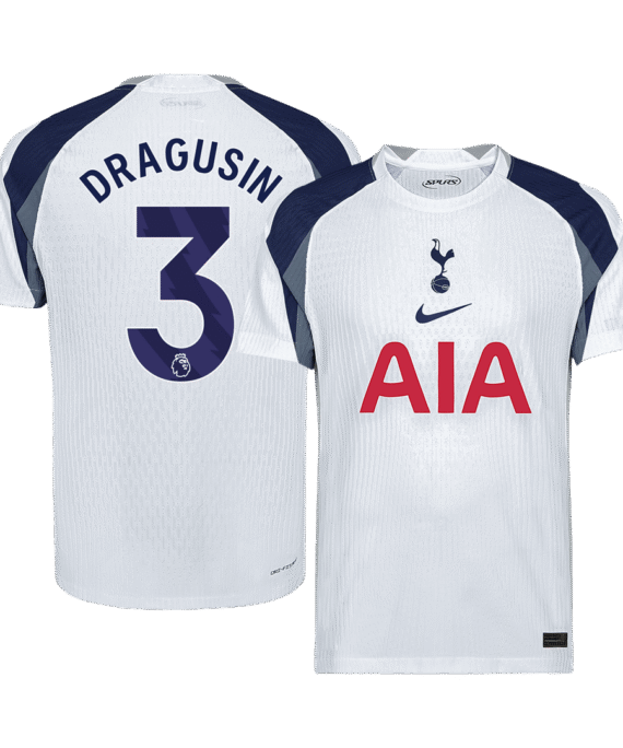 DRAGUSIN #3 Authentic Tottenham Hotspur Home Soccer Jersey 2025/26 White
