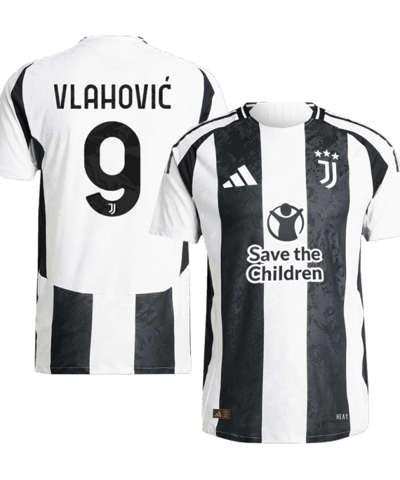 Juventus VLAHOVIĆ #9 Home Soccer Jersey Authentic- Save The Children Sponsor