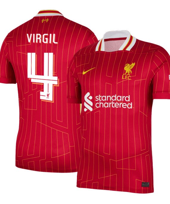 Liverpool VIRGIL #4 Home Soccer Jersey - UCL Edition
