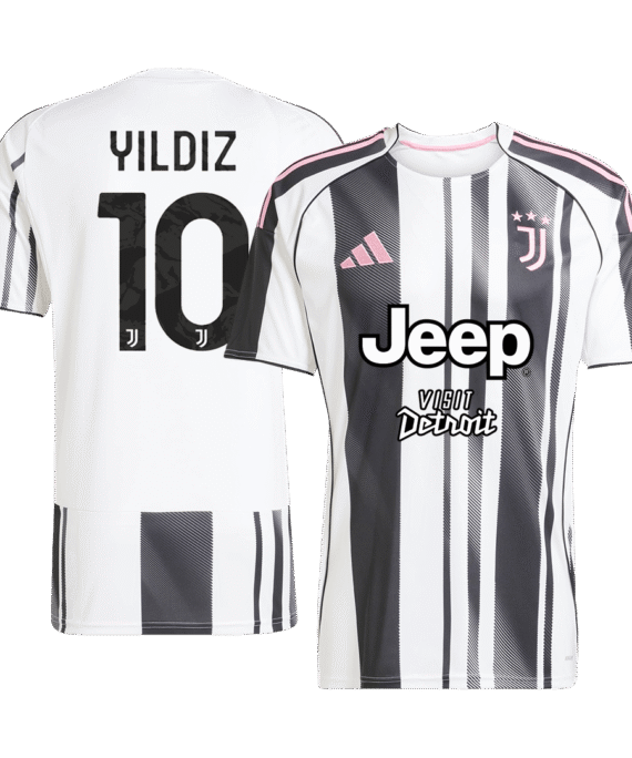 YILDIZ #10 Juventus Home Soccer Jersey 2025/26 Black&White