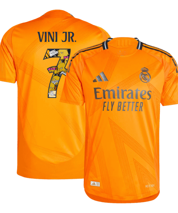 Real Madrid VINI JR. #7 Away Jersey Authentic - Bear Champ Font