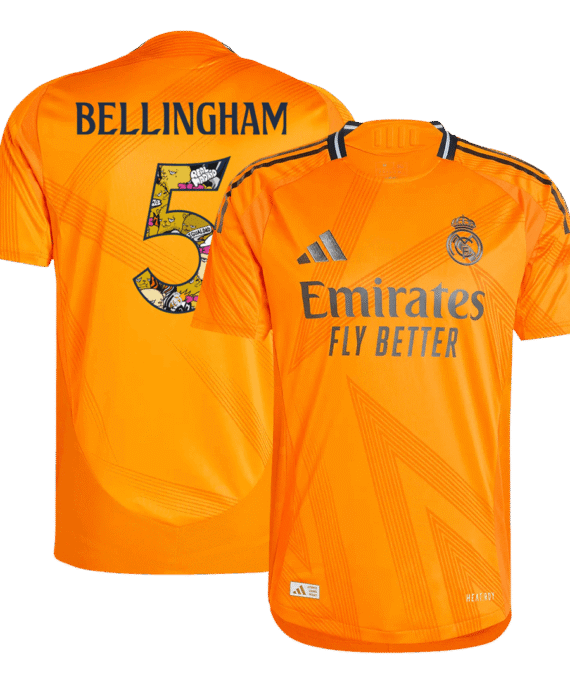 Real Madrid BELLINGHAM #5 Away Jersey Authentic - Bear Champ Font