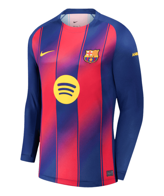 Barcelona Long Sleeve Home Soccer Jersey 2025/26