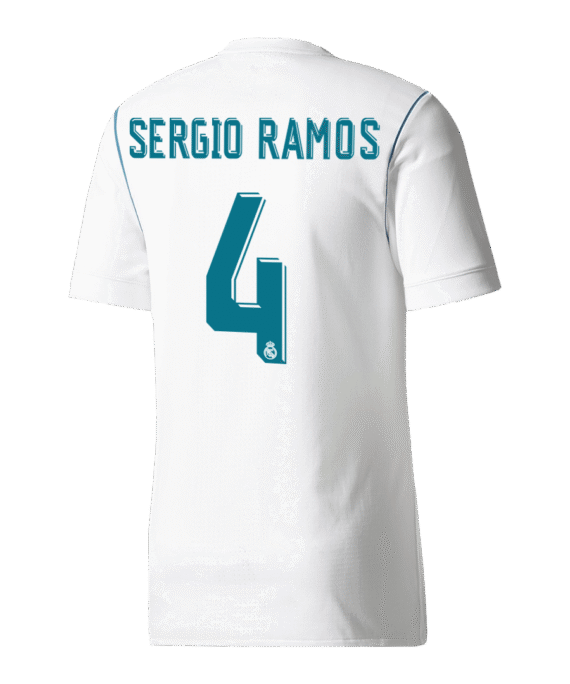 Real Madrid SERGIO RAMOS #4 Home Soccer Jersey Retro 2017/18
