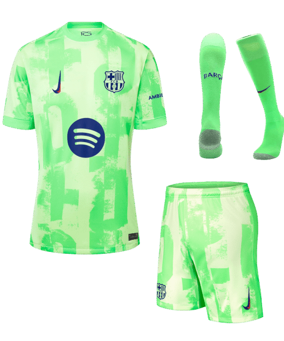 Barcelona Third Away Soccer Jersey Kit (Jersey+Shorts+Socks) - (Spotify Logo Without Text)