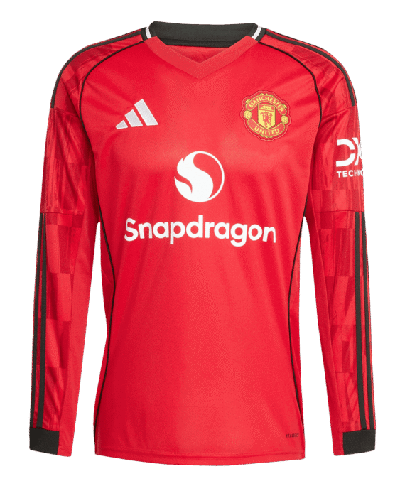 Manchester United Long Sleeve Home Soccer Jersey 2025/26