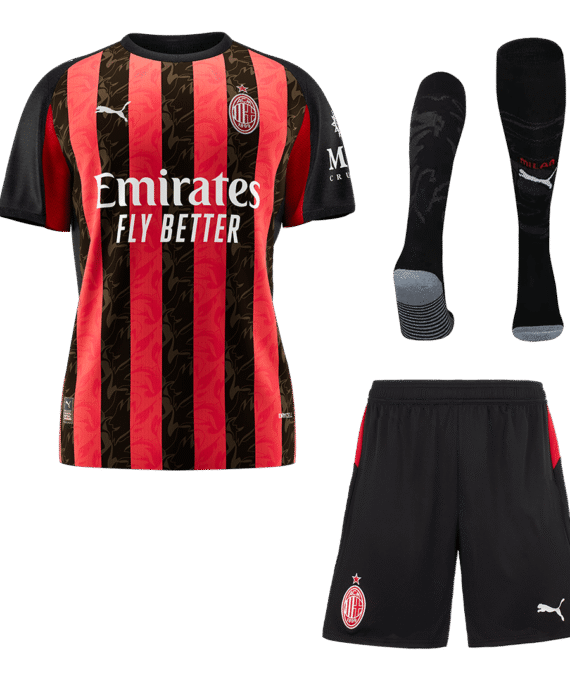 AC Milan Home Soccer Jersey Kit(Jersey+Shorts+Socks) 2025/26 Red&Black