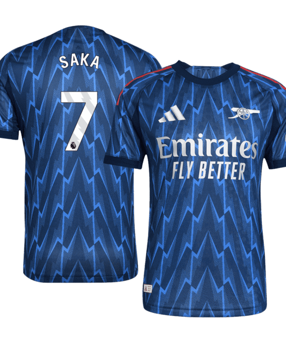 SAKA #7 Authentic Arsenal Away Soccer Jersey 2025/26 Blue