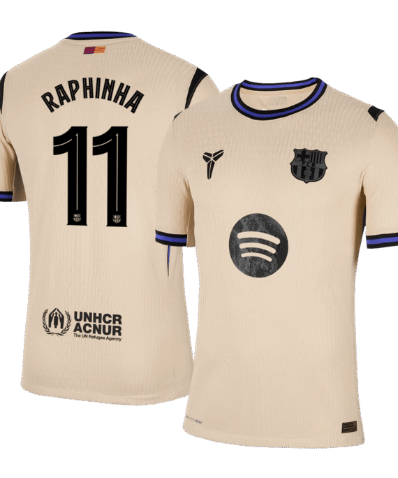 Barcelona RAPHINHA #11 Away Soccer Jersey Authentic 2025/26 - UCL Edition