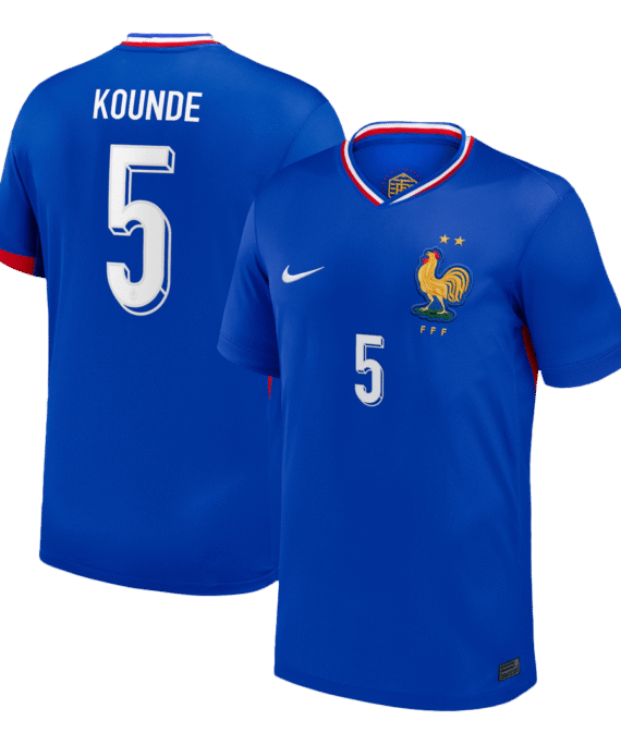 KOUNDE #5 France Euro Home Soccer Jersey Blue