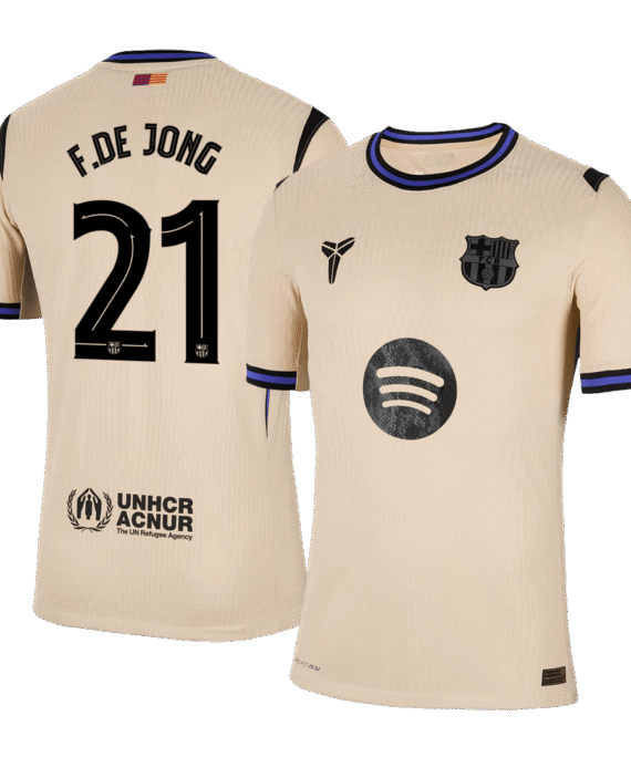 Barcelona F.DE JONG #21 Away Soccer Jersey Authentic 2025/26 - UCL Edition