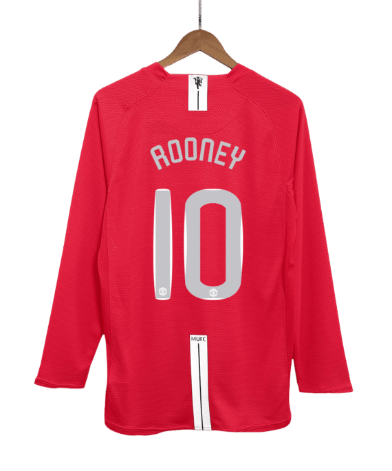 Manchester United ROONEY #10 Home Soccer Jersey Retro 2007/08 - Long Sleeve (UCL Final)
